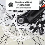 NAYSAYE Vélo VTT à Gros Pneus 24 Pouces avec Dérailleur 7 Vitesses et Double Frein à Disque pour Adultes et Adolescents, Orange, 67*25*40