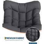 Acekool Outdoor Papasan Rocking Chair, Oversized Egg Rocker with Metal Frame, Rattan Patio Chair