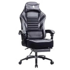 Okak High-Back Gaming Chair, Ergonomic Office Chair with Foldable Footrest, Height-Adjustable Comfy Chair for Study, Gaming Room