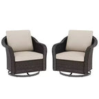 UPTIOT 2-person Outdoor Patio Rattan Swivel Rocking Chair