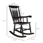 Porch Rocker Chairs Set of 2, 350 lbs. Wooden Outdoor Rocking Chairs with High Back for Garden, Patio, Balcony