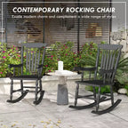 Porch Rocker Chairs Set of 2, 350 lbs. Wooden Outdoor Rocking Chairs with High Back for Garden, Patio, Balcony