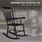 Porch Rocker Chairs Set of 2, 350 lbs. Wooden Outdoor Rocking Chairs with High Back for Garden, Patio, Balcony