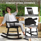 Porch Rocker Chairs Set of 2, 350 lbs. Wooden Outdoor Rocking Chairs with High Back for Garden, Patio, Balcony
