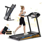 FYC 330LBS Weight Capacity with 15% Auto Incline Electric Folding Treadmills, 3.5HP 10MPH Max Speed Bluetooth APP Heart Rate Sensor