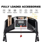 Tapis de course électrique pliable FYC, capacité de poids de 150 kg avec inclinaison automatique de 15 %, moteur 3,5 CV, vitesse max. 16 km/h, Bluetooth, application, capteur de fréquence cardiaque