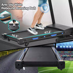 Tapis de course électrique pliable FYC, capacité de poids de 150 kg avec inclinaison automatique de 15 %, moteur 3,5 CV, vitesse max. 16 km/h, Bluetooth, application, capteur de fréquence cardiaque