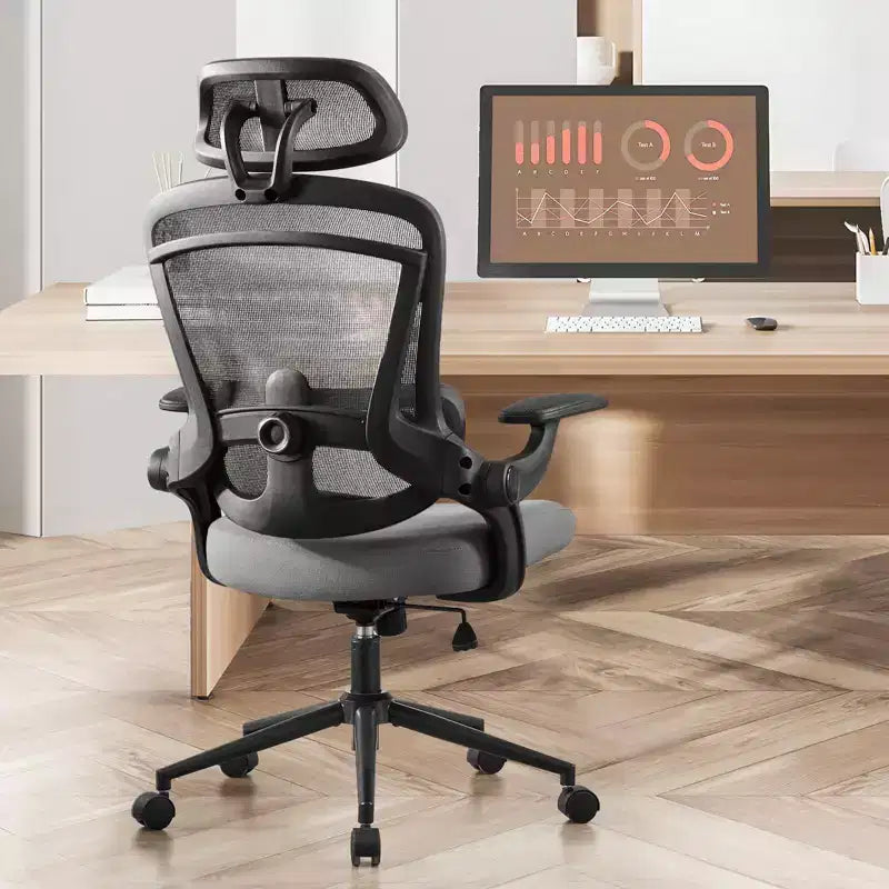 Okak High-Back Ergonomic Office Chair with Adjustable Lumbar Support, Gaming Chair with Mesh Headrest, Computer Chair for Home, Office
