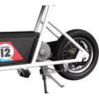 Mini-moto électrique rétro Razor Rambler 12 avec moteur 250 W et batterie 24 V, blanc