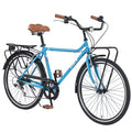 Okak 26IN Vintage Cruiser Bikes with Metal Stand, Adult Commute Bike with Metal Frame and Chain Guard, Bicycle for Commuting, Travel