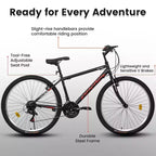 VTT Okak 24 pouces avec cadre en acier au carbone, vélo pour enfants à 21 vitesses avec double frein en V et selle ergonomique, vélo pour les trajets quotidiens et les voyages