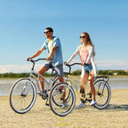 Vélos de croisière Okak 26 pouces à vitesse unique avec cadre en acier, vélo pour adultes avec roues larges et freins à rétropédalage arrière, vélo pour hommes et femmes