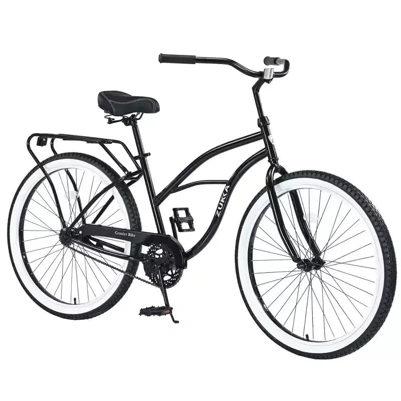 Okak 26IN Single Speed Cruiser Bikes with Steel Frame, Adult Bike with Wide Wheels and Rear Coaster Brakes, Bicycle for Mens and Women