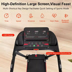 Folding Treadmill for Home, 2.5HP Quiet Motor, Incline, Heart Rate Sensor, USB Charge, Bluetooth Speaker, 6 Shock-Absorbing, 300lbs Capacity
