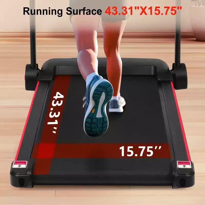 Folding Treadmill for Home, 2.5HP Quiet Motor, Incline, Heart Rate Sensor, USB Charge, Bluetooth Speaker, 6 Shock-Absorbing, 300lbs Capacity