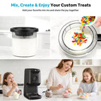 Machine à glace Etust 12-en-1 avec fonction Mix-In et Re-Spin, sorbetière et yaourtière familiale, capacité de 470 ml