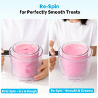 Machine à glace Etust 12-en-1 avec fonction Mix-In et Re-Spin, sorbetière et yaourtière familiale, capacité de 470 ml