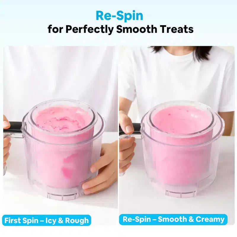 Machine à glace Etust 12-en-1 avec fonction Mix-In et Re-Spin, sorbetière et yaourtière familiale, capacité de 470 ml