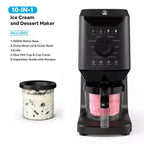 Machine à glace Etust 12-en-1 avec fonction Mix-In et Re-Spin, sorbetière et yaourtière familiale, capacité de 470 ml