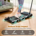 Tapis de marche NAYSAYE avec barre de poignée pliable, tapis roulant sous le bureau de 450 lb avec inclinaison automatique pour la randonnée à domicile, noir, 55*26*7,87