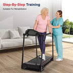 Redliro Walking Treadmill for Seniors with Long Handrails, Foldable Incline Treadmil, 265lbs Compact Treadmill for Home Exercise