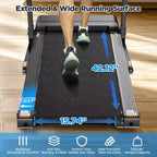 Tapis de course pliable 3.75 CV avec capacité de 136 kg, 71 programmes, pour la maison avec inclinaison, contrôle intelligent via application, Bluetooth et haut-parleurs stéréo HiFi