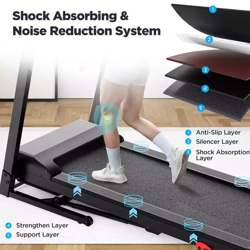 Tapis de course pliable 3.75 CV avec capacité de 136 kg, 71 programmes, pour la maison avec inclinaison, contrôle intelligent via application, Bluetooth et haut-parleurs stéréo HiFi