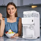 VEVOR Broyeur de Glace Commercial, Machine à Granité Électrique 100 kg/h avec Bac à Glaçons 8 L, Machine à Glace Pilée de Table 350W 1500 tr/min, Blanc