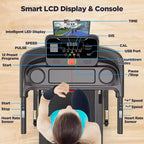 Treadmill on Sale,Treadmills Clearance,0.6-7.5MPH, 64+3+3+1 Programs, Quiet Brushless Motor, Bluetooth App  Compact Running Machine for Home