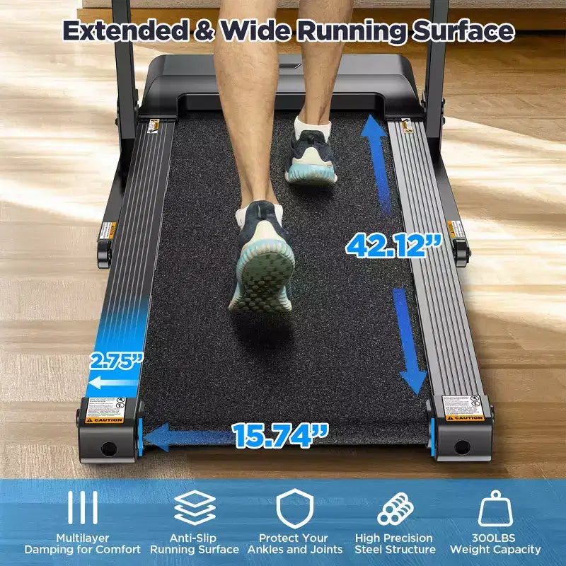 Treadmill on Sale,Treadmills Clearance,0.6-7.5MPH, 64+3+3+1 Programs, Quiet Brushless Motor, Bluetooth App  Compact Running Machine for Home