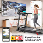 Tapis de course pliable capacité 158 kg pour la maison, tapis de course inclinable pour l'exercice, inclinaison manuelle à 6 %, 12 km/h, bande de roulement large de 40 cm, 71 programmes, soutien des genoux