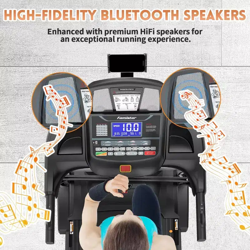 Dual Motor 5HP Folding Electric Treadmill on Sale,Durable Running Machine with 20% Auto Incline,400LBS Capacity,Compact Walking Pad Treadmill