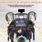 Dual Motor 5HP Folding Electric Treadmill on Sale,Durable Running Machine with 20% Auto Incline,400LBS Capacity,Compact Walking Pad Treadmill