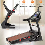 Dual Motor 5HP Folding Electric Treadmill on Sale,Durable Running Machine with 20% Auto Incline,400LBS Capacity,Compact Walking Pad Treadmill