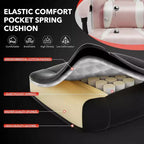 Chaise de jeu ergonomique, chaise d'ordinateur en PU à dossier haut, repose-pieds rétractable, réglable en hauteur, support lombaire et appui-tête réglables, chaise de bureau pivotante
