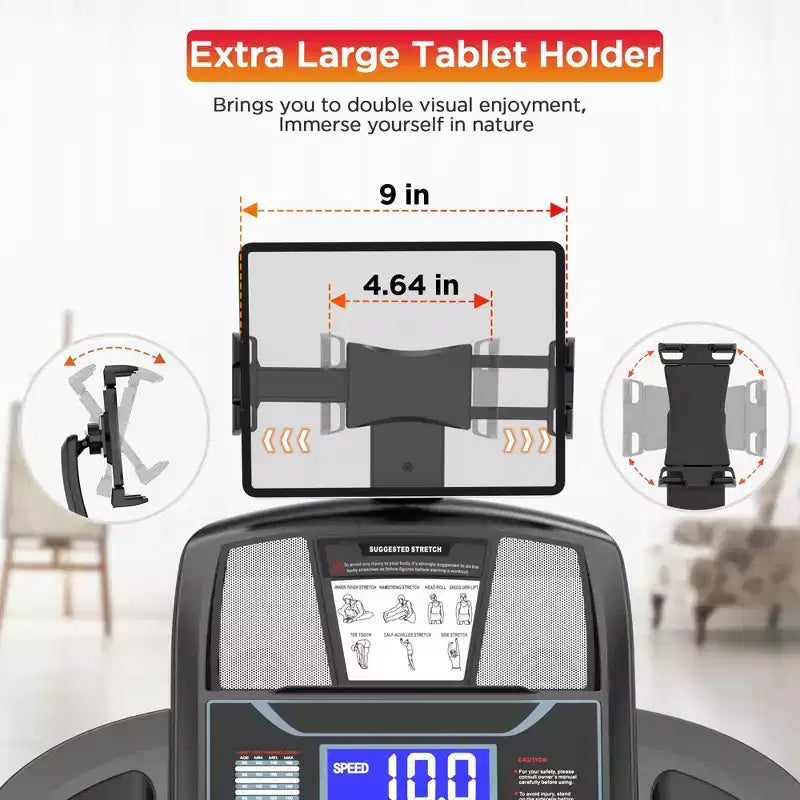 Tapis roulant pliable avec inclinaison automatique à 20 % pour bureau à domicile, 136 kg, Bluetooth et 71 programmes prédéfinis, contrôle par application, tapis de marche/course compact de 4,5 CV