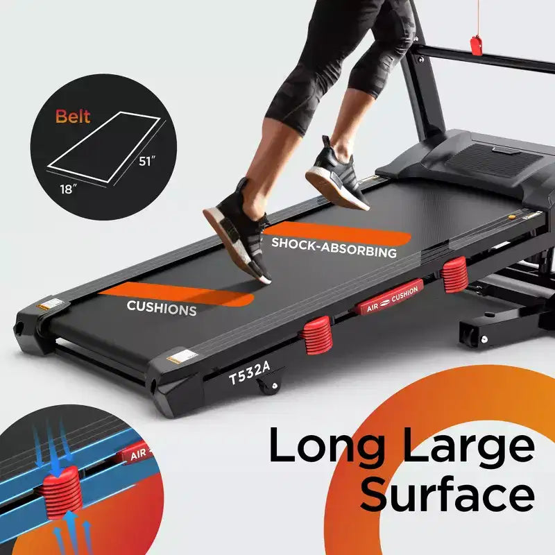 4.95HP Foldable Home Treadmill with Auto Incline, 10MPH, Smart App Control, 400 lb Capacity, Compact Walking Running Machine