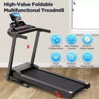 3HP Incline Treadmill w/ 300lb Capacity, Folding Treadmill for Home w/ Dual Speakers, 64+7 Programs, Virtual Run w/ APP, Walking Jogging Treadmill