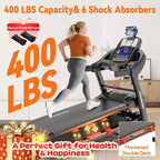 Famistar 5.1HP Folding Treadmill for Home with 20% Auto Incline, 300-400 LB Capacity, Portable Foldable Treadmill, FREE APP Control,12MPH Speed