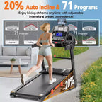 Famistar 5.1HP Folding Treadmill for Home with 20% Auto Incline, 300-400 LB Capacity, Portable Foldable Treadmill, FREE APP Control,12MPH Speed