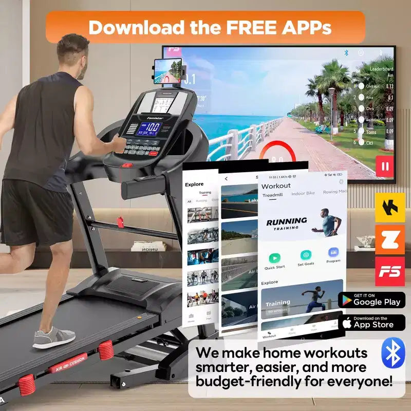 Famistar 5.1HP Folding Treadmill for Home with 20% Auto Incline, 300-400 LB Capacity, Portable Foldable Treadmill, FREE APP Control,12MPH Speed