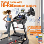 Famistar 5.1HP Folding Treadmill for Home with 20% Auto Incline, 300-400 LB Capacity, Portable Foldable Treadmill, FREE APP Control,12MPH Speed