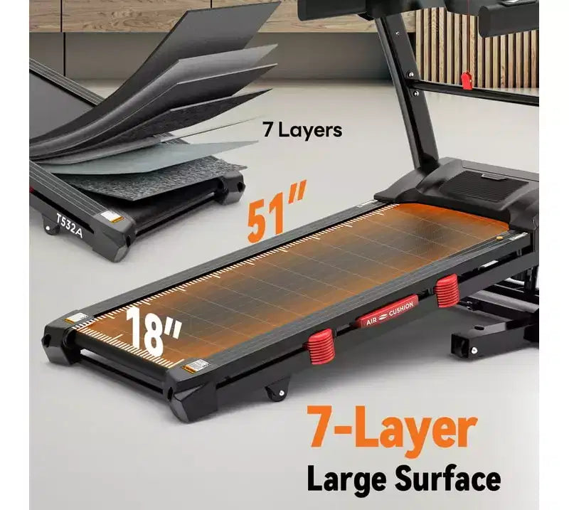 Famistar 5.1HP Folding Treadmill for Home with 20% Auto Incline, 300-400 LB Capacity, Portable Foldable Treadmill, FREE APP Control,12MPH Speed