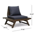 Chaise de club sans accoudoirs de style bohème TUYOHW, chaises de piscine en forme de A pour jardin, véranda et arrière-cour, fauteuil rembourré, mobilier de patio rustique