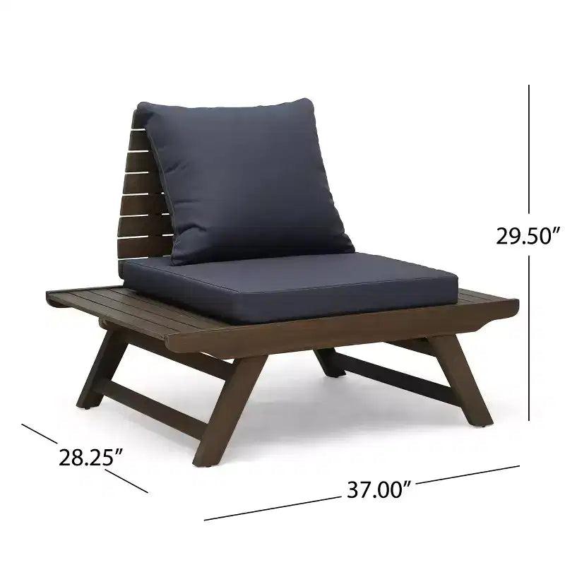 Chaise de club sans accoudoirs de style bohème TUYOHW, chaises de piscine en forme de A pour jardin, véranda et arrière-cour, fauteuil rembourré, mobilier de patio rustique
