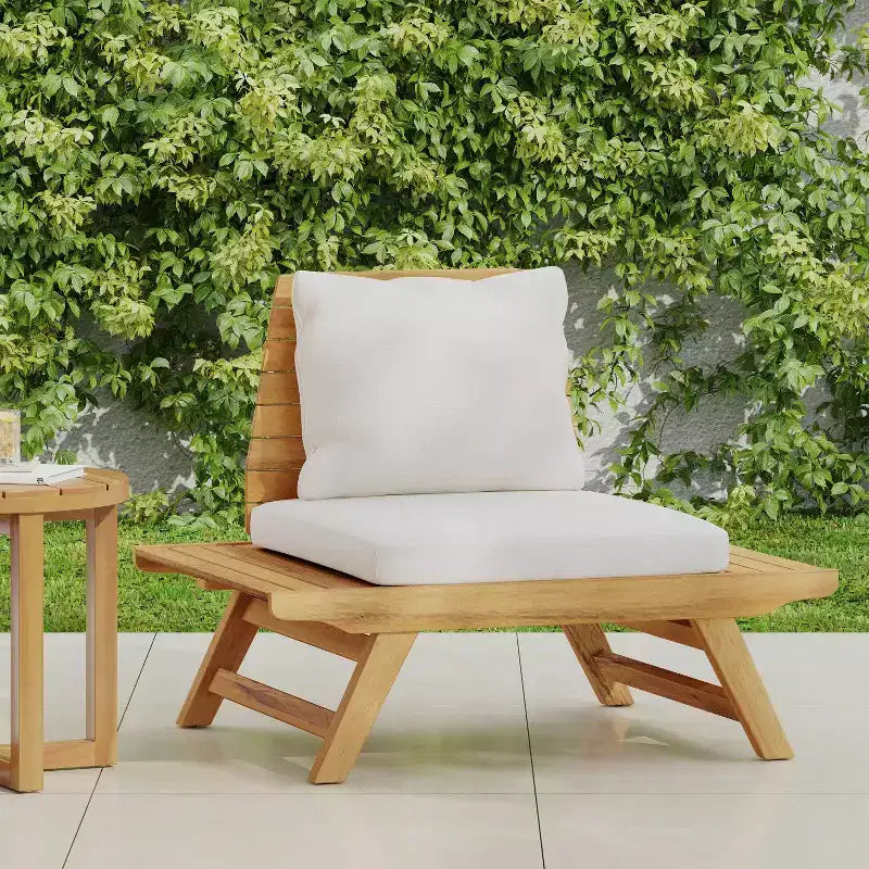 Chaise de club sans accoudoirs de style bohème TUYOHW, chaises de piscine en forme de A pour jardin, véranda et arrière-cour, fauteuil rembourré, mobilier de patio rustique