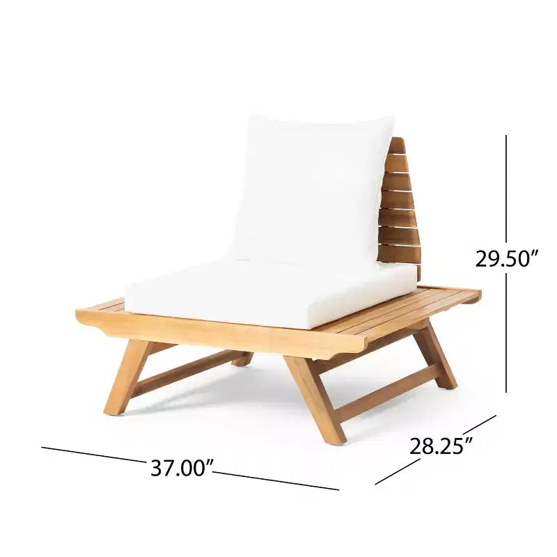 Chaise de club sans accoudoirs de style bohème TUYOHW, chaises de piscine en forme de A pour jardin, véranda et arrière-cour, fauteuil rembourré, mobilier de patio rustique
