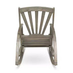 Fauteuil inclinable de style Bohème TUYOHW, fauteuil à bascule en acacia de qualité supérieure avec repose-pieds rétractable pour jardin, véranda et arrière-cour, chaise de loisirs d'extérieur