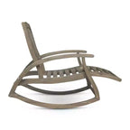 Fauteuil inclinable de style Bohème TUYOHW, fauteuil à bascule en acacia de qualité supérieure avec repose-pieds rétractable pour jardin, véranda et arrière-cour, chaise de loisirs d'extérieur