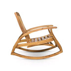 Fauteuil inclinable de style Bohème TUYOHW, fauteuil à bascule en acacia de qualité supérieure avec repose-pieds rétractable pour jardin, véranda et arrière-cour, chaise de loisirs d'extérieur